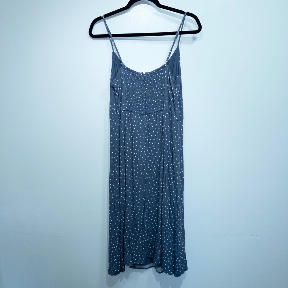Abercrombie & Fitch Slate‎ Blue Polka Dot Midi Sundress Size Large - Picture 4 of 8